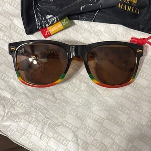 Bob Marley Sunglasses Case with Red Accents